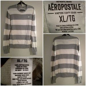 Aeropostale Mens(L) Striped Crewneck Light Sweater